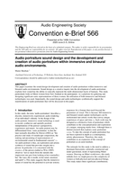 Audio portraiture sound design and the development and creation of audio portraiture within immersive and binaural audio environments: Proceedings Title: 148th AES Convention